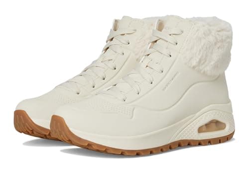 Image of Skechers Women's Uno Rugged Fall Air Trainers, Natural Durabuck/ Faux Fur, 5 UK