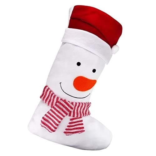 Image of Top Sale Plush Christmas Stocking - Red and white Velvet Effect Christmas Stocking (Snowman)