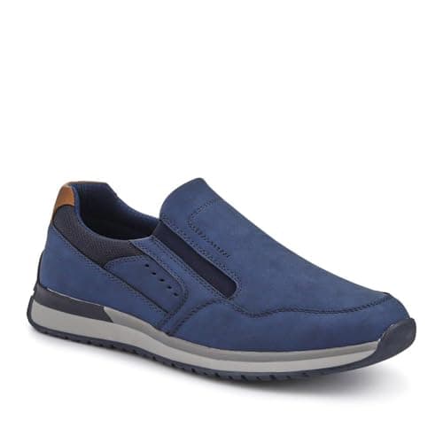 Image of Wide Fit Elasticated Slip On Shoes - Navy Size 8