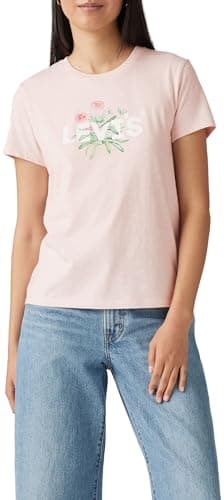 Image of Levi's Women's The Perfect Tee T-Shirt, Pink Desert Plant Hl, XS