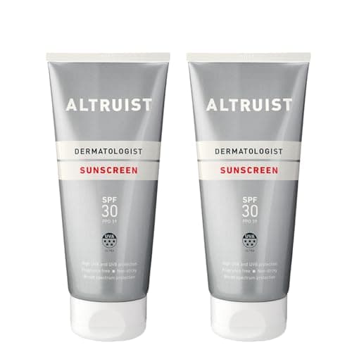 Image of ALTRUIST. Dermatologist Sunscreen SPF 30 Superior 5-star UVA protection (PPD: 39) by Dr Andrew Birnie, suitable for sensitive skin, 200 ml (Pack of 2), Period after opening 12 months