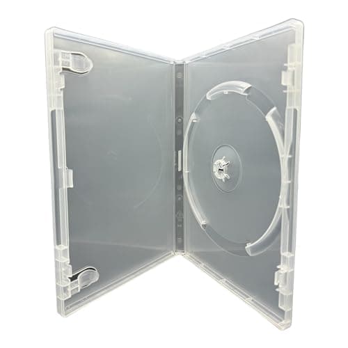 Image of 10 x Clear Viva Elite Single Disc DVD Disc Case With 14mm Spine And Outer Sleeve For Artwork and Booklet Clips. Same case used by major movie film studios.