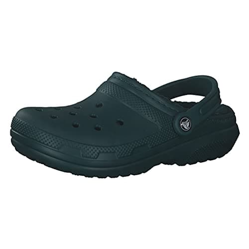 Image of Crocs Unisex Classic Lined Clogs, Evergreen, M1/W2 UK