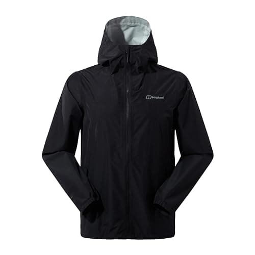Image of Berghaus Men's Deluge Pro Waterproof Shell Jacket | Adjustable | Durable Coat | Rain Protection Waterproof Jacket, Black/Black, 3XL