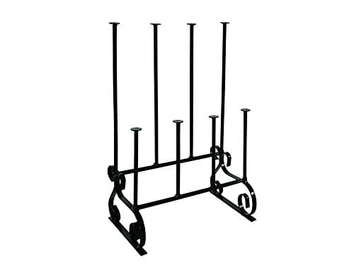Image of Garden Pride Wellington Boot Rack/Walking Boot Stand - Black - Metal - Indoor and Outdoor Use