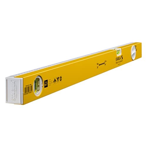 Image of Stabila Telescopic Spirit Level Type 80 T, 80-127 cm, Aluminium Profile with Telescopic System, 1 Horizontal Level, 1 Vertical Level, Integrated Slip Stopper, Made in Germany, Yellow