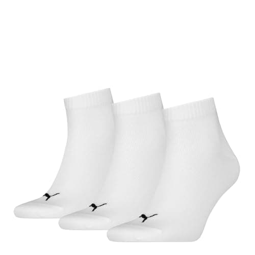 Image of PUMA Unisex Plain Recycled Cotton Quarter Sock, White, 9-11 UK