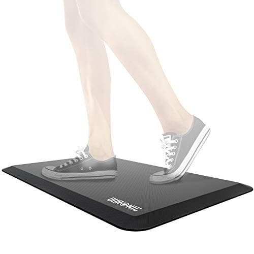 Image of Duronic Anti-Fatigue Mat DM-MAT1 Ergonomic Design for Home, Office Sit Stand Desk Floor Mat, Waterproof Standing With Memory Foam, Foot And Back Relief, 81cm x 51cm Black