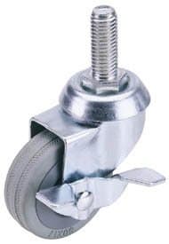 Image of Draper 65481 100mm Dia. Swivel Bolt Fixing Rubber Castor with Brake 80Kg