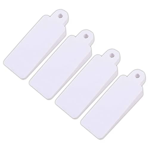 Image of 4X White Rubber Window Wedges Soft Rubber Window Door Table Furniture Wedges Stop Stopper Stay Jam Lock in White Ideal for Stopping Sash Lift Up Windows from Rattling.