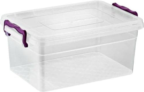 Image of Easy Shopping® Clear Plastic Storage Box Lid Clip Locking Office Home Kitchen Food Container Multi-Purpose (5 Liter Square)