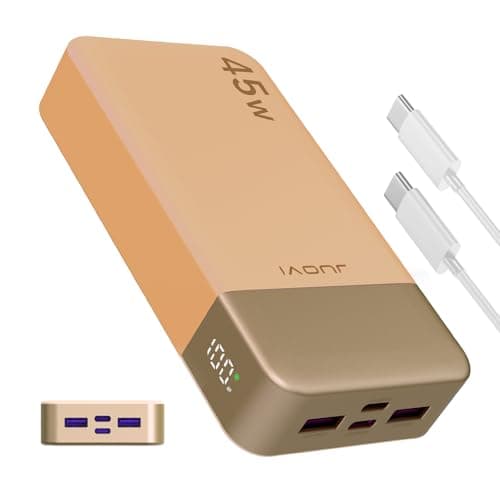 Image of JUOVI Fast Charging Power Bank, 20000mAh 45W Portable Charger, Super Fast Charging with LED Display Portable Phone charger, USB C Power bank for MacBook, iPhone 15 14 13 Pro Samsung S24 (Orange)
