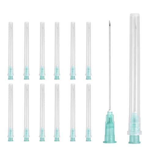 Image of sourcing map 50 Pcs Dispensing Needle 21 Gauge 50 mm, Luer Lock Lab Dispensing Needle, Stainless Steel Tips for Laboratory Industrial Dispensing Refilling Inks Liquid Glue, (Light Green)