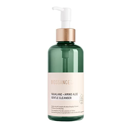 Image of BIOSSANCE Squalane + Amino Aloe Gentle Face Wash 200ml– Foaming Facial Cleanser Gel – Hydrating for All Skin Types – Removes Makeup & Deeply Cleans Pores with Moringa Extract – Soothes with Aloe Vera