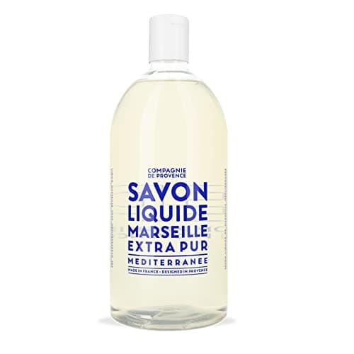 Image of Compagnie de Provence® Mediterranean Sea Liquid Soap 1 Litre Refill Size Notes of Sun-ripened Flowers Gentle, Effective and Fresh