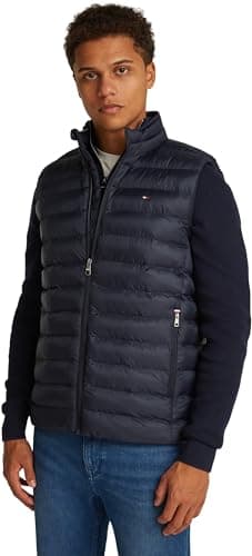Image of Tommy Hilfiger Men's CORE PACKABLE RECYCLED VEST MW0MW39989 Vest, Blue, M