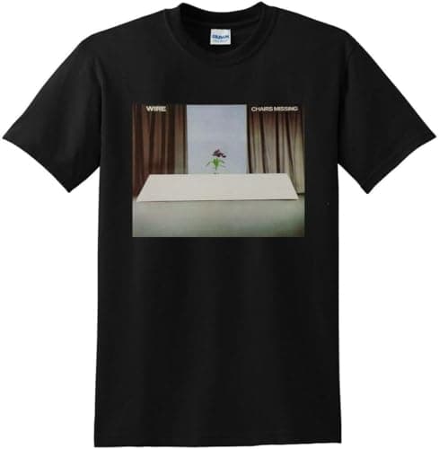 Image of ZHFCNUKC Wire T Shirt chair's Missing Vinyl cd Cover Small Medium Large or XL Black