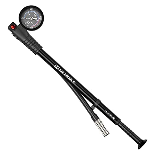 Image of Diyife Shock Bike Pump, [300 PSI] High Pressure Front Fork Pump with Gauge, [Fit Presta Schrader] Air Release Button, Portable Bike Suspension Pump Mini Pump for Bicycle, Shock Absorber, MTB (Black)
