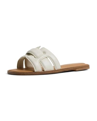 Image of Aldo Women's Elenaa Flat Sandal, White/Bone, 4.5 UK
