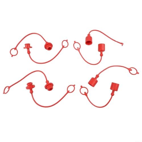 Image of 4 Sets ISO7241A Hydraulic Dust For Red Rubber Coupler Male Female Hydraulic Protectors for Agricultural Machinery and Construction Equipment Quick(1/2inch)