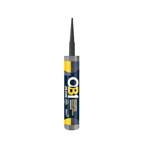 Image of OB1 Anthracite Multi-Surface Construction Sealant & Adhesive - Hybrid Technology - Excellent Chemical Resistance - Water & Weather Resistant - 290ml