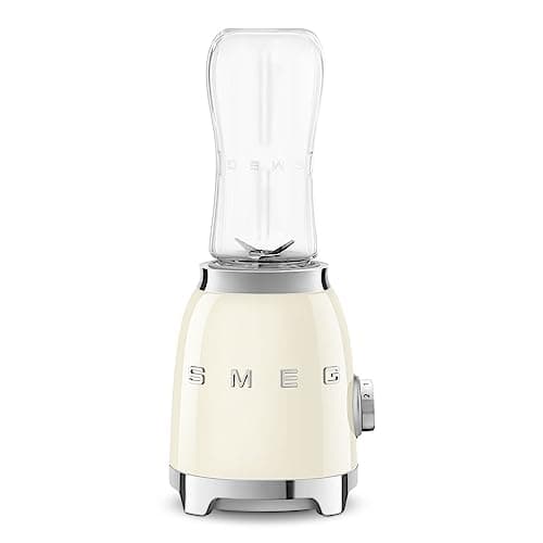 Image of Smeg PBF00CRUK 50's Style Retro PBF00 Compact Personal Blender/Smoothie Maker, Single Bottle - Cream