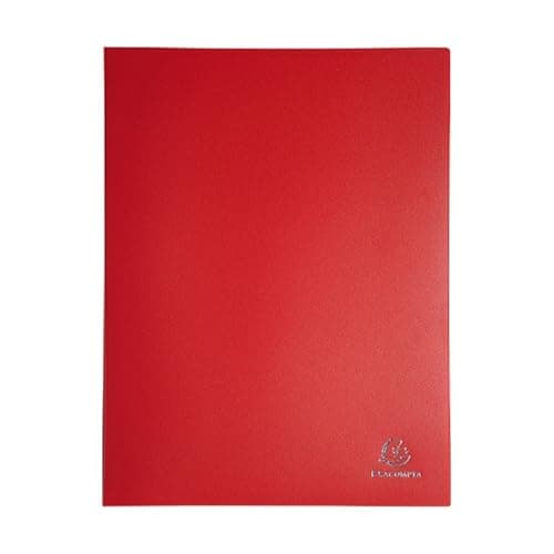 Image of Exacompta - Ref 8565E - Soft PP Display Book - Suitable for A4 Documents, Made from Polypropylene, Lightweight, 60 Pockets, 120 Viewing Pages - Red Cover