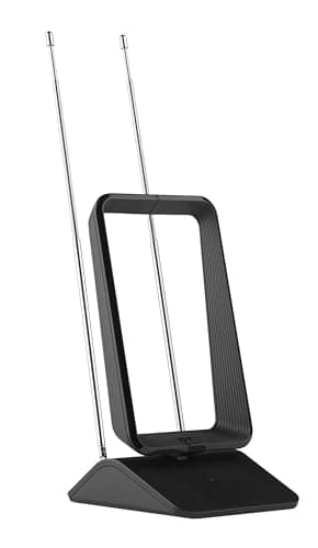 Image of One For All Amplified Indoor Digital TV Aerial -5G Filter- Ready to receive Freeview and Analogue TV Signals within a range of 15 miles – Full HD Ready - HDTV Antenna – UHF/VHF – black - SV9460