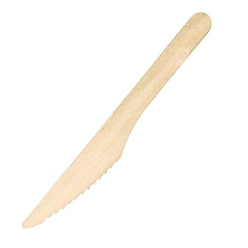 Image of Birchwood Disposable Knives - Pack of 100 | Wooden Knives, Biodegradable Knives