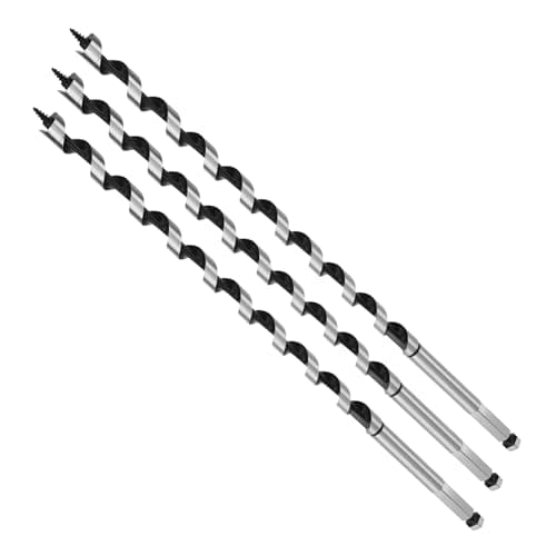 Image of MOXPIFY Wood Auger Drill Bits, 3pcs 10mm Timber Drill Bits 300mm Long Hex Shank, Extra Long Drill Bits Wood For Woodworking (3pcs x 10mm x 300mm)