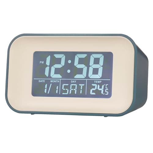 Image of Acctim 15869 Alta blue alarm clock with indoor temperature