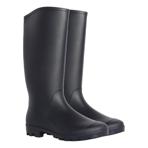 Image of A2Z Mens Tall Wellington Boots Waterproof Wellies Anti-Slip Rubber Rain Boots Calf High- Wellies MEN 1406 Navy 9 UK