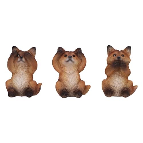 Image of Nemesis Now Three Wise Foxes 8.5cm, Resin, Brown, Three Wise Foxes, Occult Foxes Figurine Trio Set, Fox Gift, Cast in the Finest Resin, Expertly Hand-Painted, U6722A24