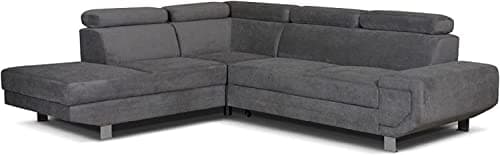 Image of Artic corner grey color sofa bed with storage - premium quality fabric - right and left arm sofa bed (Left arm)