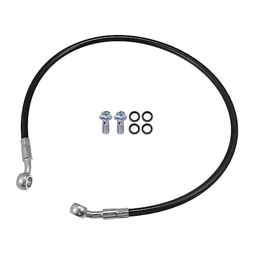 Image of X AUTOHAUX Motorcycle Hydraulic Brake Line Oil Hose Pipe 60cm Black 1 Set