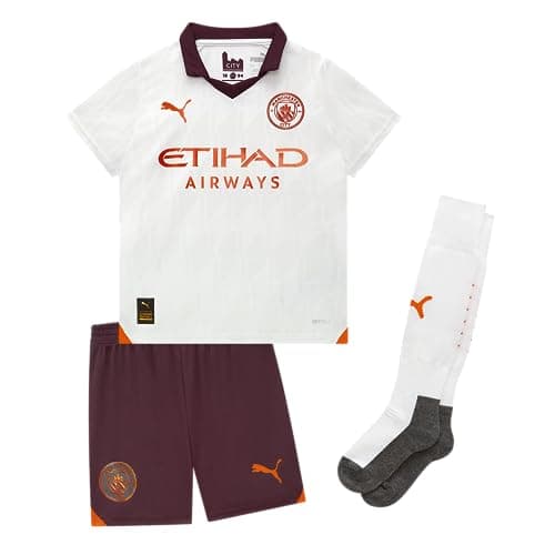 Image of Manchester City Kids Away Mini Kit 2023/24 Season - White - Size: 4 Years