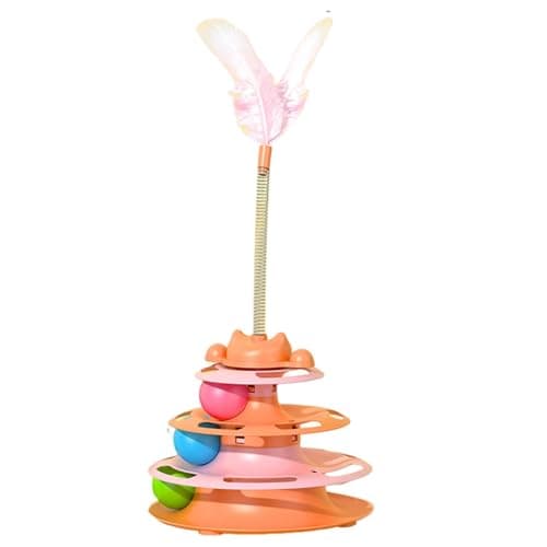 Image of Cat Ball Toy - Windmill Ball Kitten Toy | Interactive Single Player Rolling Toy | Educational Curiosity Awakening Automatic Toy Cat Accessories for Indoor Use