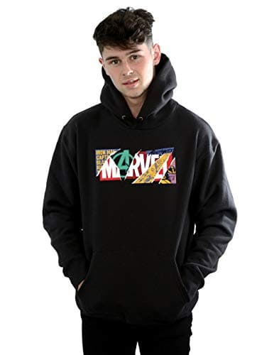 Image of Marvel Men's Collage Logo Hoodie Black XXXXX-Large