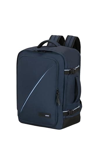 Image of American Tourister Take2Cabin - EasyJet Cabin Bag 36 x 20 x 45 cm, 38 L, 0.70 kg, Hand Luggage, Airplane Backpack M Underseat, Blue (Dark Navy)
