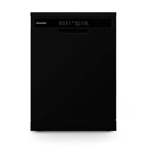 Image of Montpellier MDWD1354K Freestanding Dishwasher, Black, 60x60x85cm, 13 Place Settings, 47dB, D Energy Rating