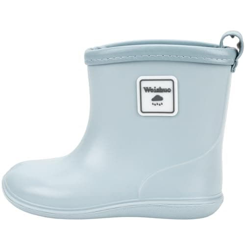 Image of Weishuo Baby Wellies Waterproof Lightweight Toddler Rain Boots for Little Kids Unisex Boys Girls, Manufacturer Size 14, 4.5 UK Child, Light Blue