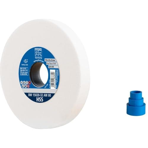 Image of PFERD 39009699 Sanding Disc 150 x 20 x 32 mm High-Speed Steel Grain Size 80 White Corundum – Sanding Disc for Processing High-Alloy Steels with Integrated Reducing Sleeves (25/20/16 mm)
