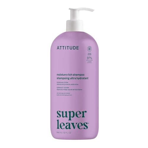 Image of ATTITUDE Moisture Rich Hair Shampoo, EWG Verified, For Dry and Damaged Hair, Naturally Derived Ingredients, Vegan and Plant Based, Quinoa and Jojoba, 946 mL