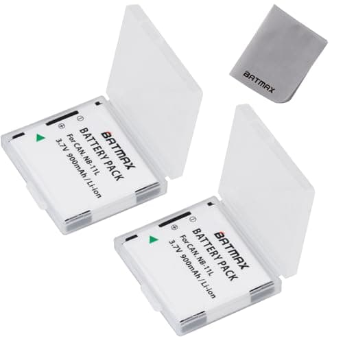 Image of Batmax 2X NB-11L NB-11LH Replacement Battery Compatible with Canon PowerShot A2300 IS A2400 IS A2500 A2600 A3400 IS A3500 SX430 IS X410 IS 285 HS, IXUS 180 275 HS