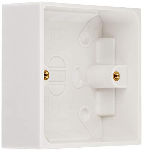 Image of Merriway BH04175 Moulded Surface Pattress Back Box 1-Gang 35mm (1.3/8 inch) Deep - White