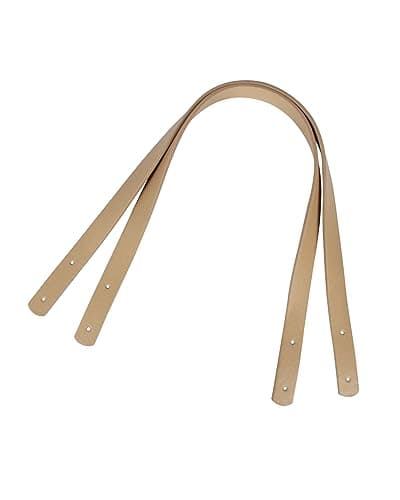 Image of Tycoonest Replacement PU Bag Handle Strap Pack of 2, Solid Color PU Leather Shoulder Strap, with Rivet, DIY Bag Belt Strap Handle for Women Tote Purses, 60cm, Beige