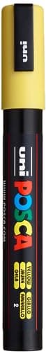 Image of Uni-Ball poscyell5m Posca Medium Bullet Tip Marker - Yellow