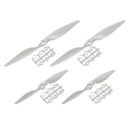 Image of sourcing map 8x6, 11x7 Propeller RC Propellers 2 Vane Blades Props Wings Grey with Adapter Rings for Electric Airplane Aircraft, Pack of 4