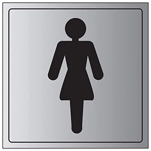 Image of V Safety General Door-Ladies Toilet Sign - 200mm x 200mm - Self Adhesive Alu Effect