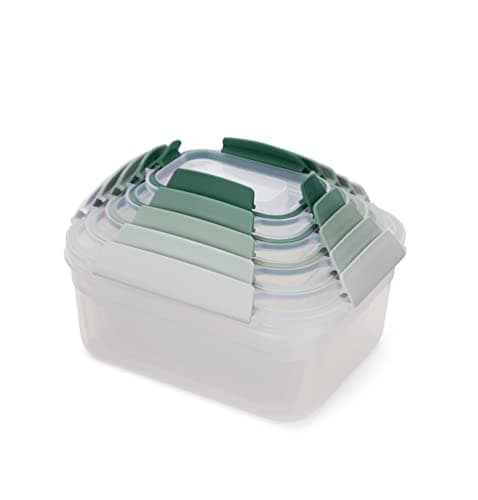 Image of Joseph Joseph Nest Lock Food Storage Containers with Lids, 5 Piece Lunch Box Set, Leakproof & Airtight Meal Prep Containers, Space-Saving Kitchen Storage, Sage Green